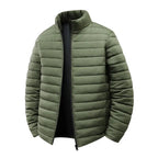Men's Stand Collar Quilted Puffer Jacket – Lightweight Winter Coat