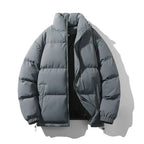 Men's Thick Padded Puffer Jacket – Stand Collar Winter Coat