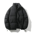 Men's Thick Padded Puffer Jacket – Stand Collar Winter Coat