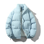 Men's Thick Padded Puffer Jacket – Stand Collar Winter Coat