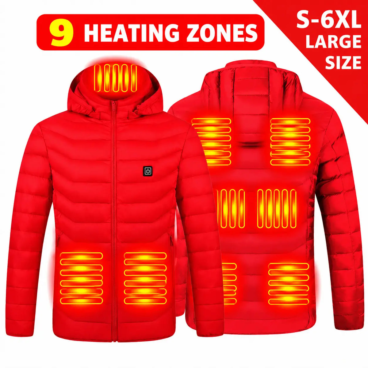 Thermo Core Smart Heated Hooded Jacket – Up to 21 Heating Zones