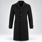Men’s Classic Long Coat – Single-Breasted Overcoat