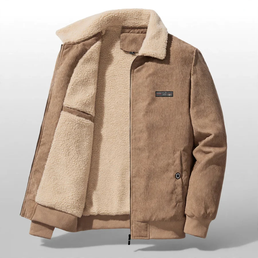 Men's Winter Corduroy Jacket – Warm Fleece-Lined Casual Coat