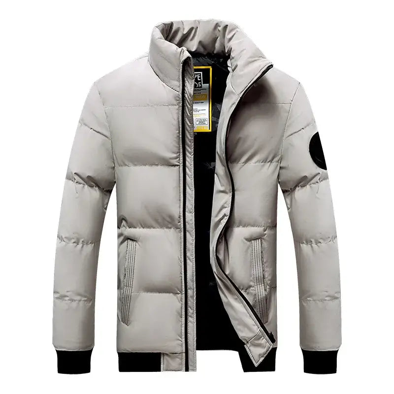 Men's Thick Puffer Jacket – High Collar Winter Coat
