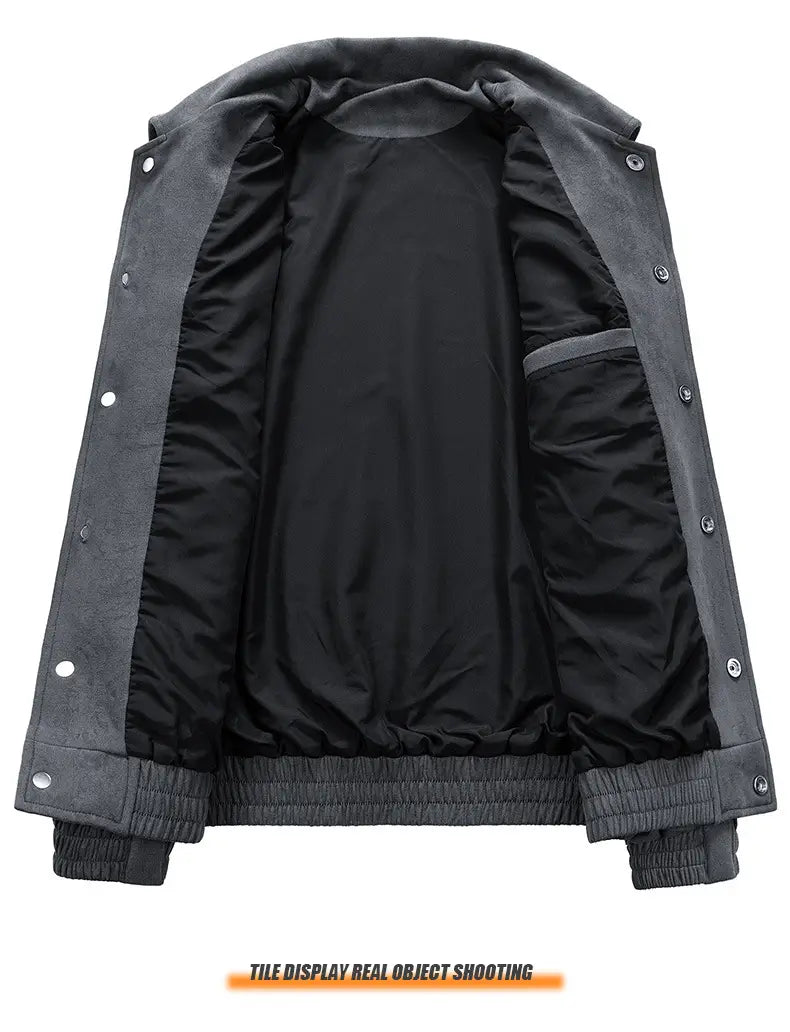 Men's Vintage Suede Bomber Jacket – Relaxed Fit