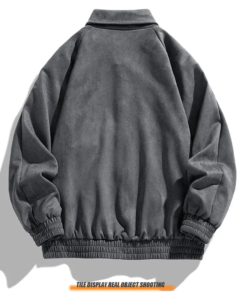 Men's Vintage Suede Bomber Jacket – Relaxed Fit