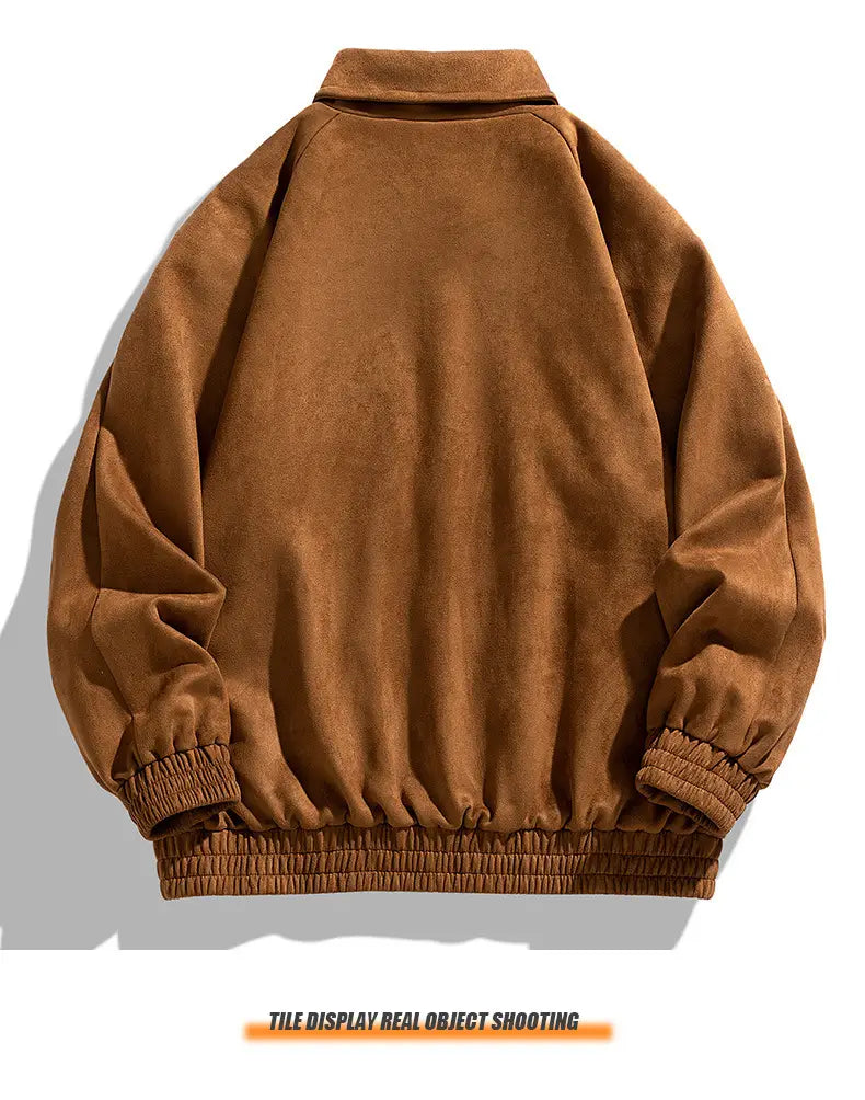 Men's Vintage Suede Bomber Jacket – Relaxed Fit