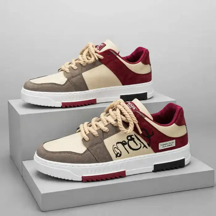 Men's Fashion Graffiti Sneakers | Casual Chunky Streetwear Sneakers for Men