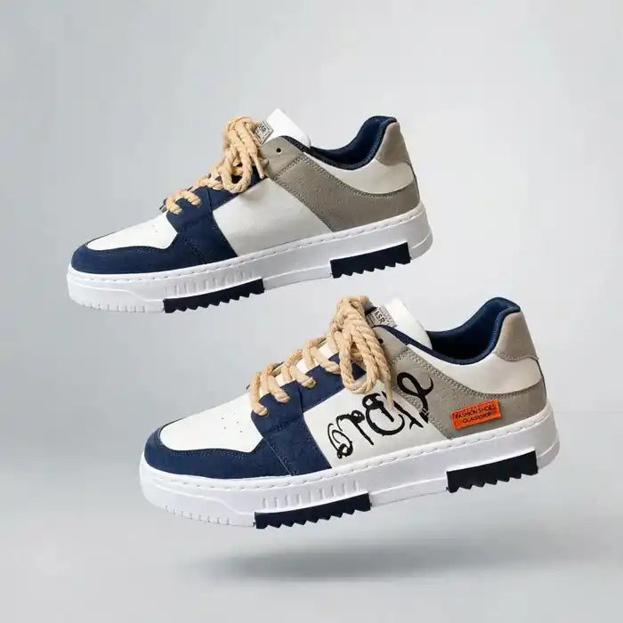 Men's Fashion Graffiti Sneakers | Casual Chunky Streetwear Sneakers for Men