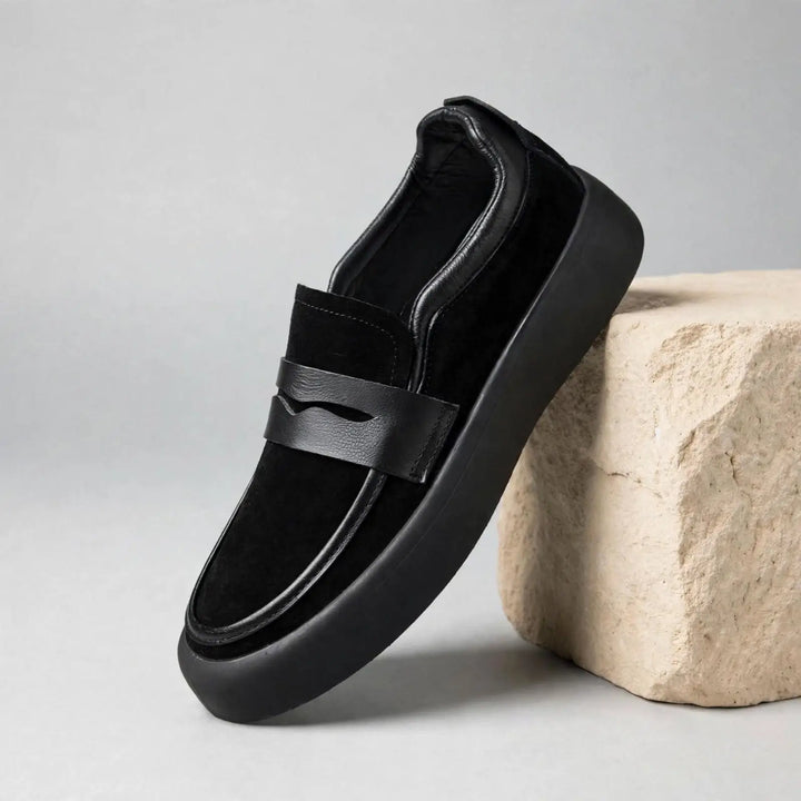 Men's Classic Suede-Style Slip-On Loafers – Smart Casual Shoes