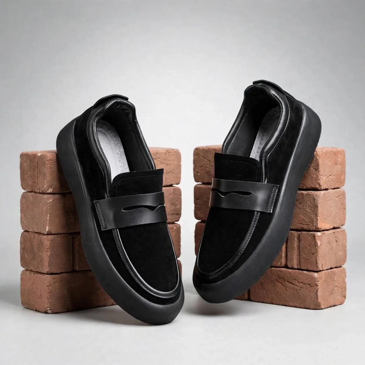 Men's Classic Suede-Style Slip-On Loafers – Smart Casual Shoes