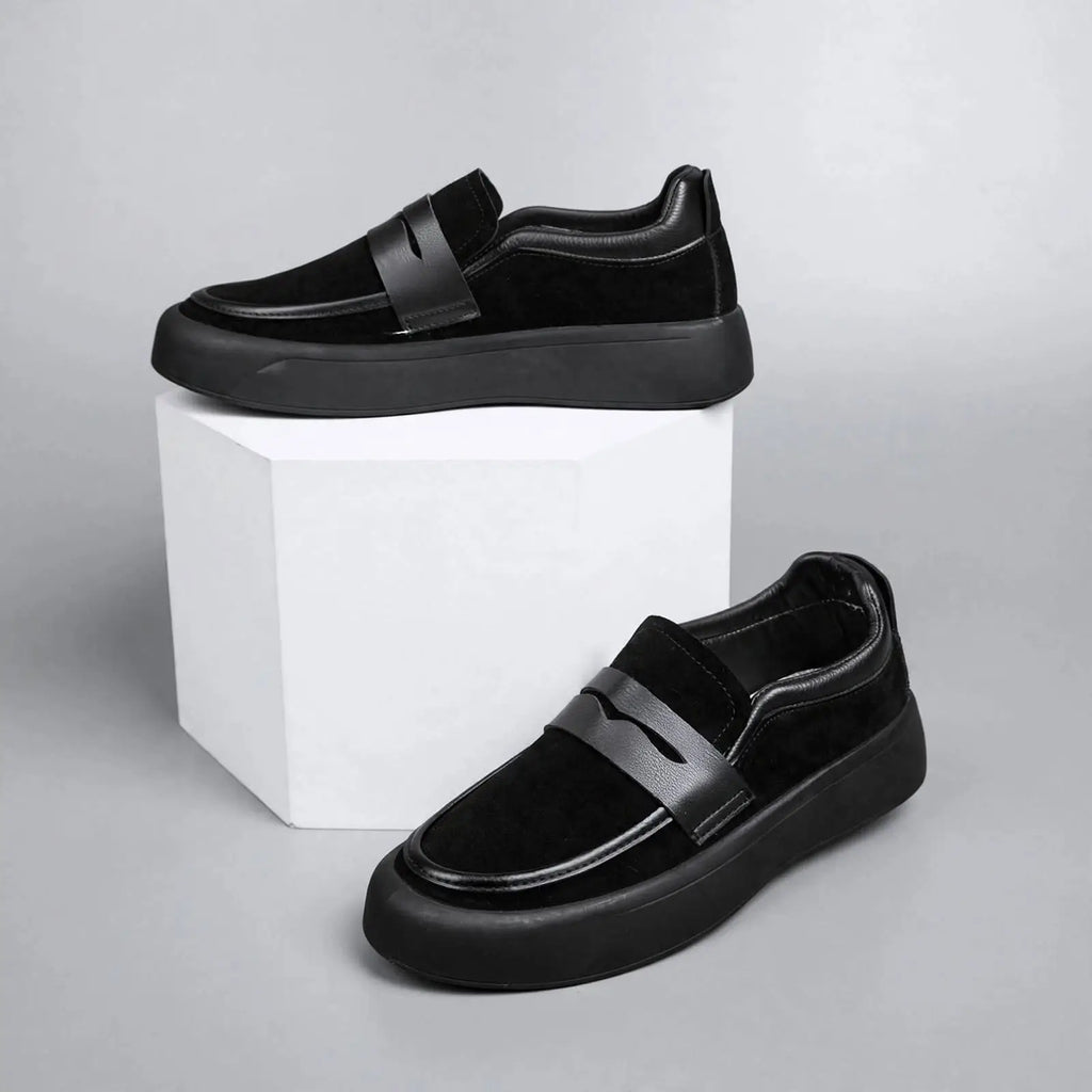 Men's Classic Suede-Style Slip-On Loafers – Smart Casual Shoes