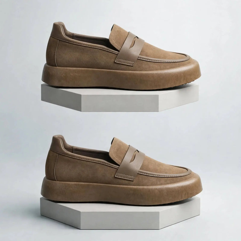 Men's Classic Suede-Style Slip-On Loafers – Smart Casual Shoes