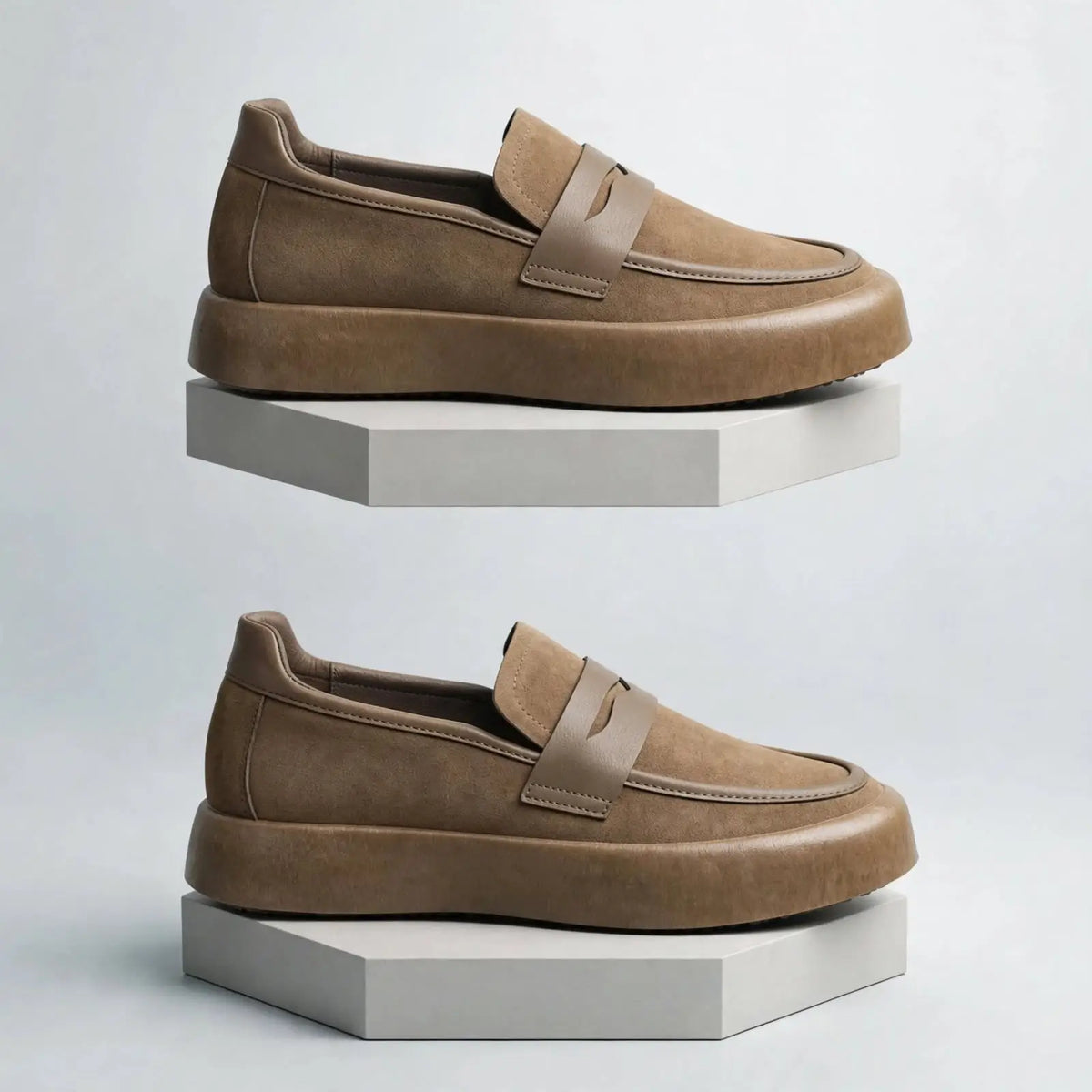 Men's Classic Suede-Style Slip-On Loafers – Smart Casual Shoes
