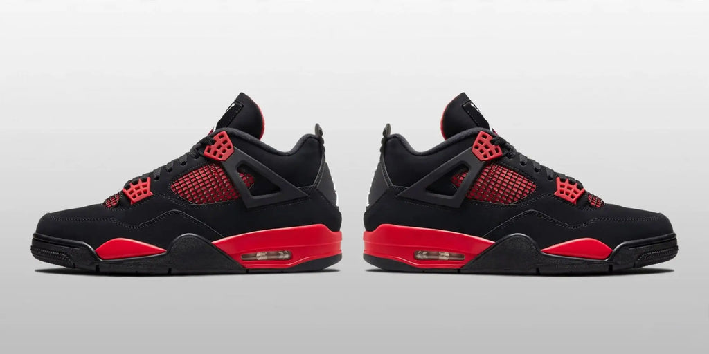 Joe 4 Retro Court Sneakers – Black & Red - Unisex