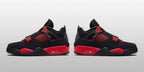Joe 4 Retro Court Sneakers – Black & Red - Unisex