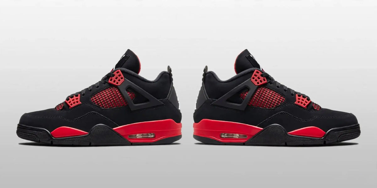 Joe 4 Retro Court Sneakers – Black & Red - Unisex