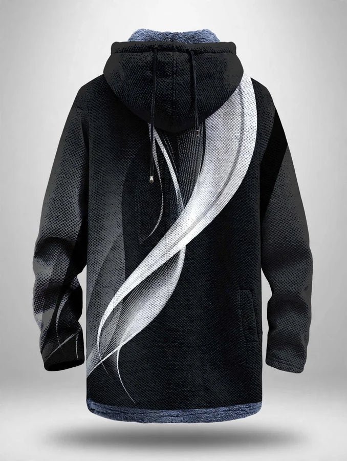 Urban Wild Graphic Zip-Up Hooded Cardigan