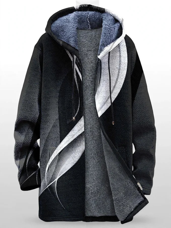 Urban Wild Graphic Zip-Up Hooded Cardigan