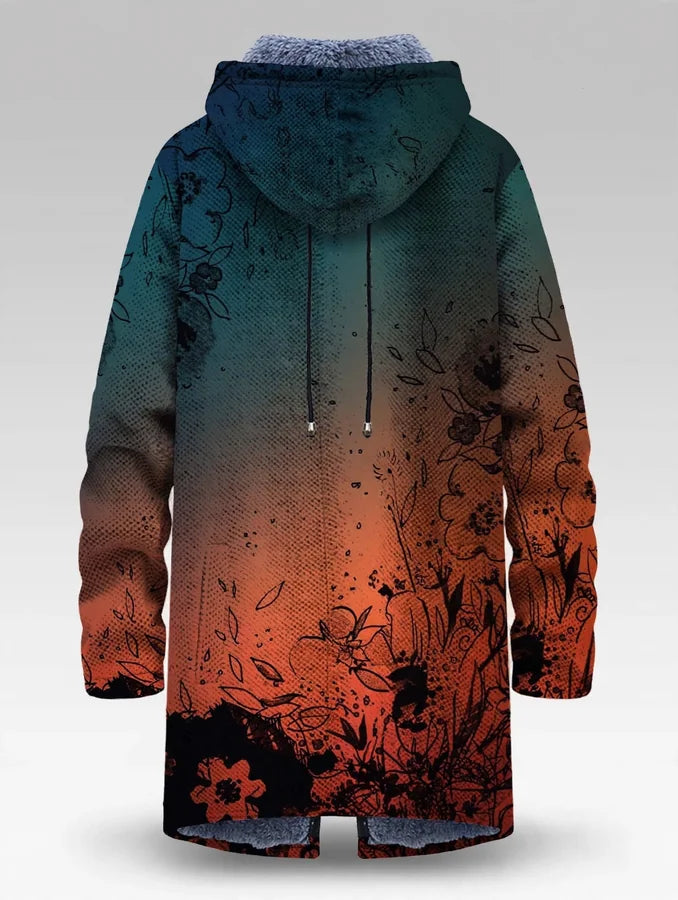 Urban Wild Graphic Zip-Up Hooded Cardigan