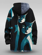 Urban Wild Graphic Zip-Up Hooded Cardigan