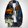 Urban Wild Graphic Zip-Up Hooded Cardigan