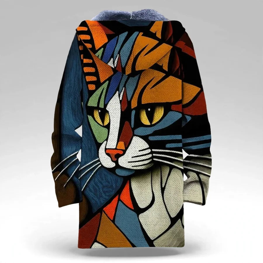 Urban Wild Graphic Zip-Up Hooded Cardigan