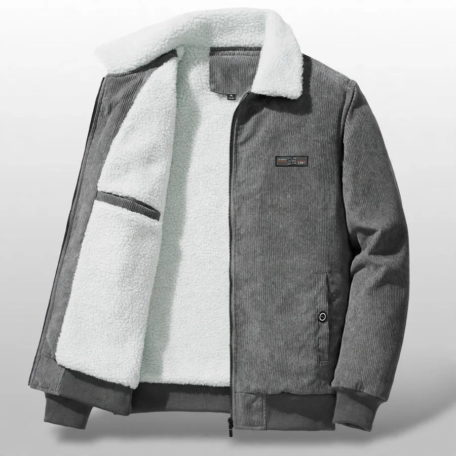 Men's Winter Corduroy Jacket – Warm Fleece-Lined Casual Coat