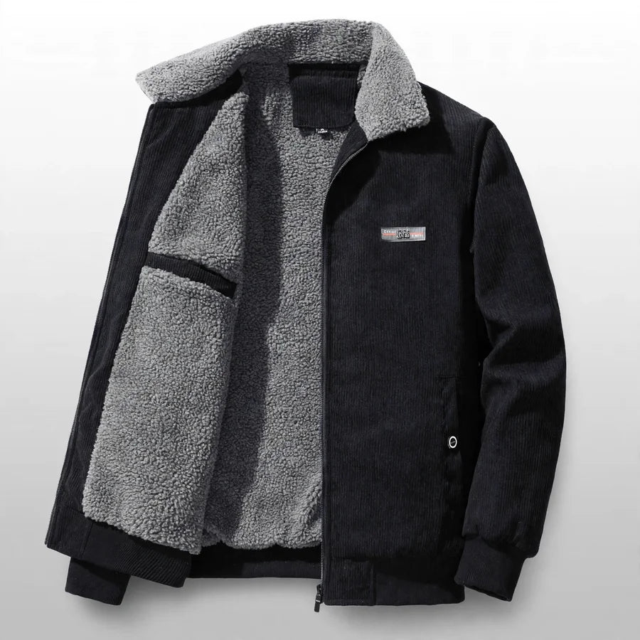 Men's Winter Corduroy Jacket – Warm Fleece-Lined Casual Coat