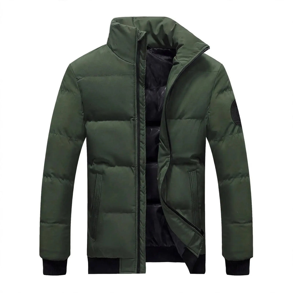 Men's Thick Puffer Jacket – High Collar Winter Coat
