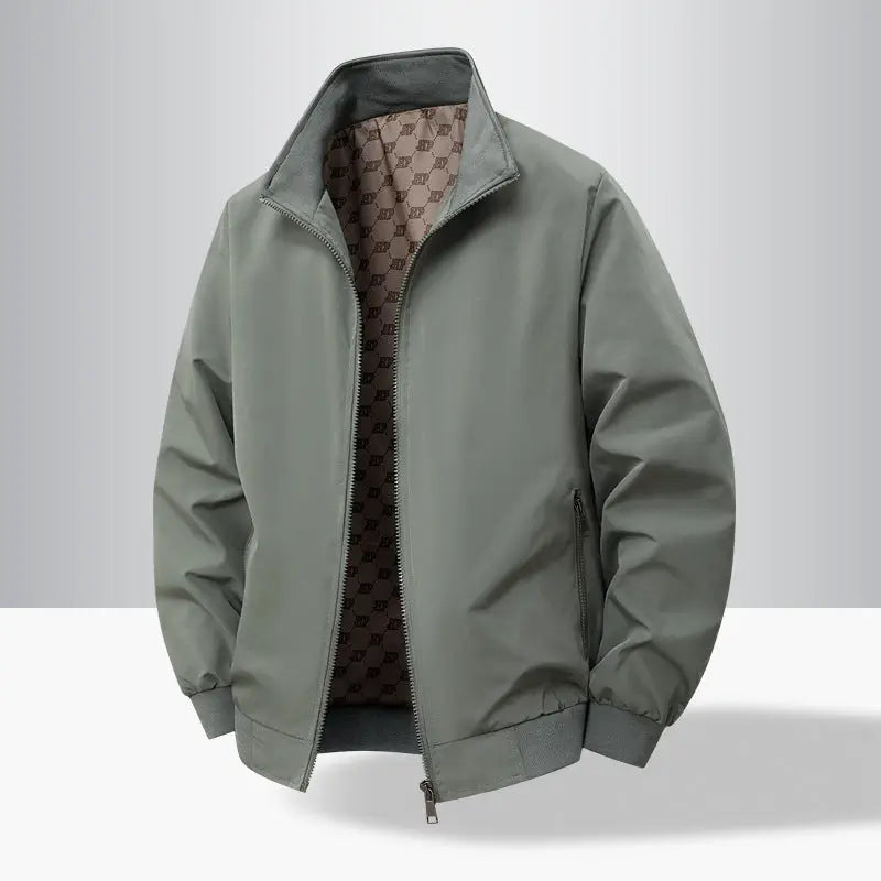 Men's Classic Stand Collar Jacket – Lightweight Casual Bomber
