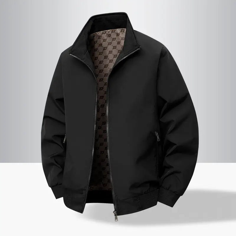 Men's Classic Stand Collar Jacket – Lightweight Casual Bomber