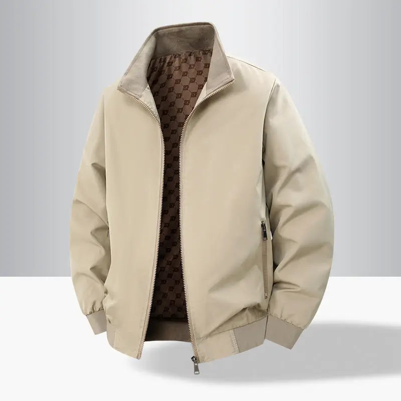 Men's Classic Stand Collar Jacket – Lightweight Casual Bomber