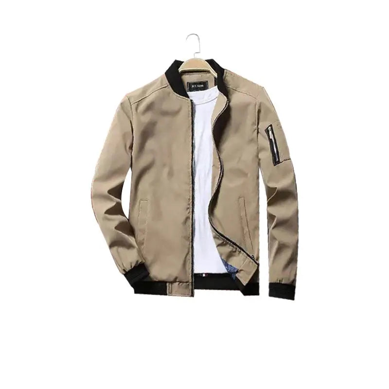 Men's Classic Zip-Up Bomber Jacket – Casual Slim-Fit Jacket
