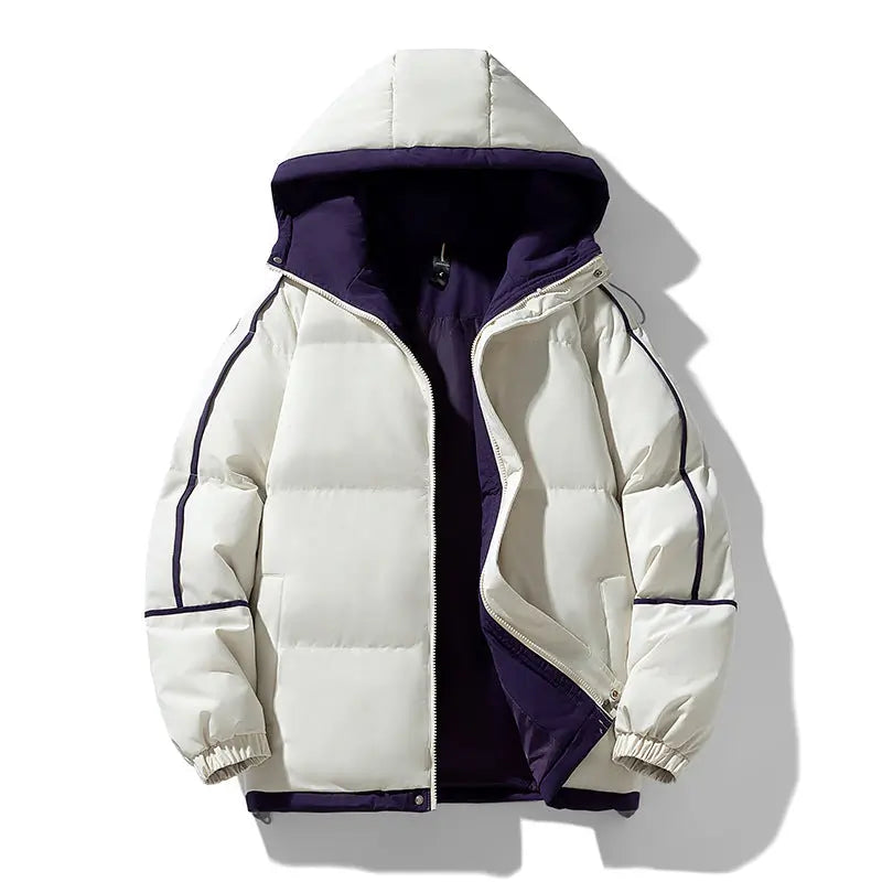 Down-Shoulder Hooded Down Coat