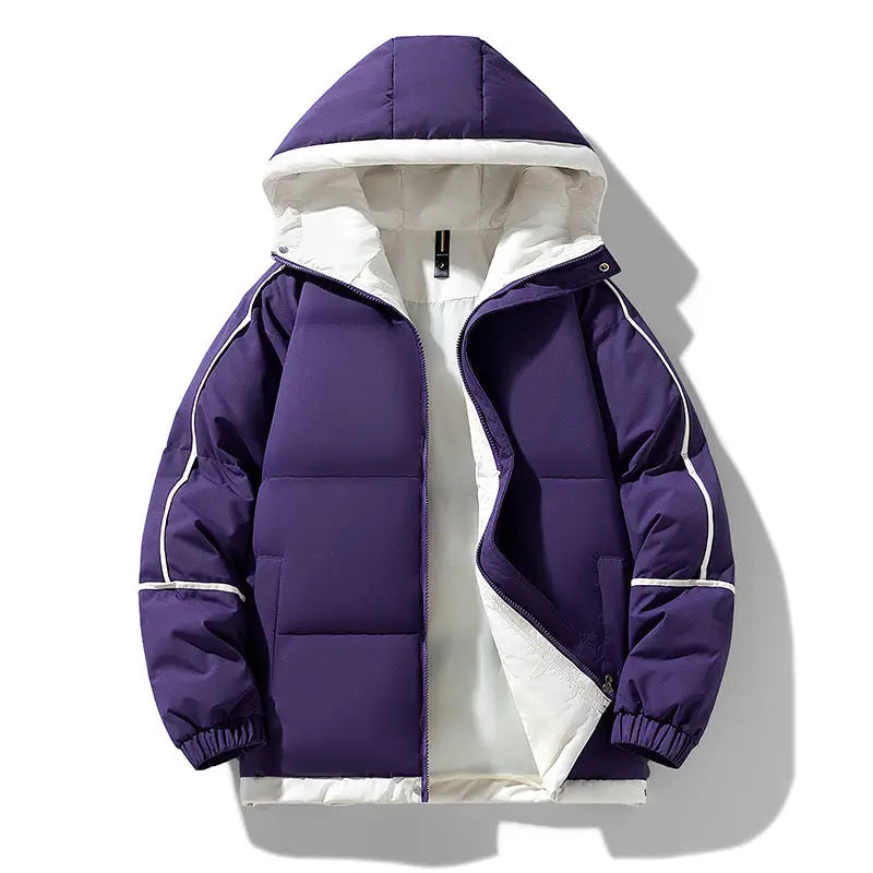 Down-Shoulder Hooded Down Coat
