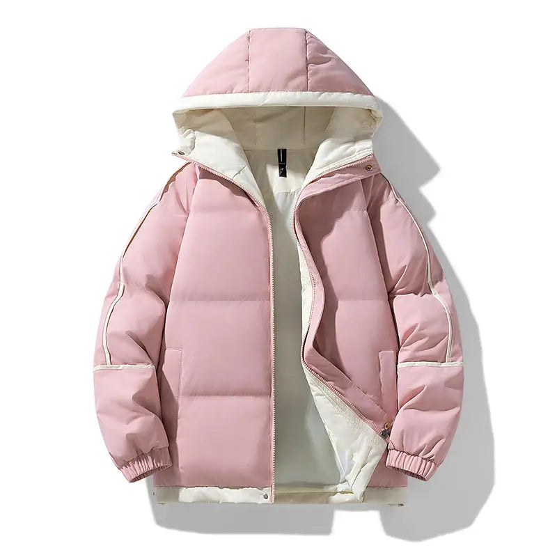 Down-Shoulder Hooded Down Coat