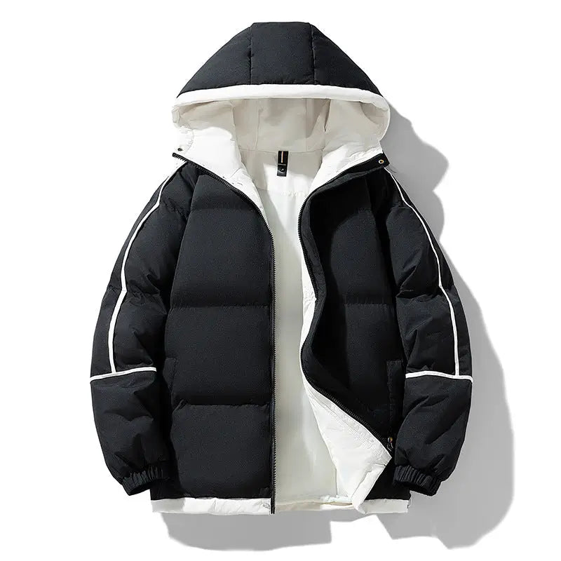 Down-Shoulder Hooded Down Coat