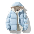 Down-Shoulder Hooded Down Coat