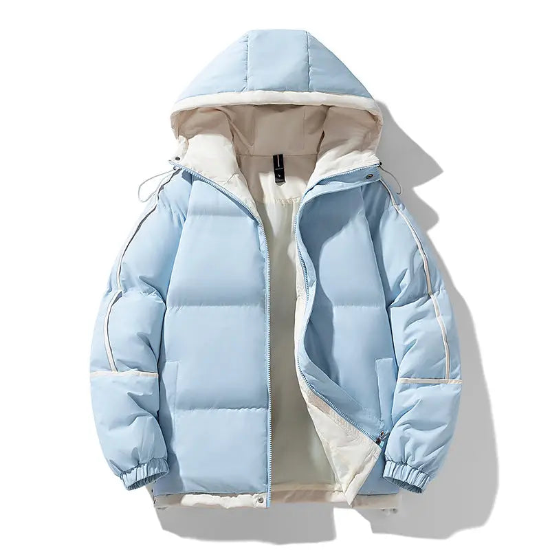 Down-Shoulder Hooded Down Coat