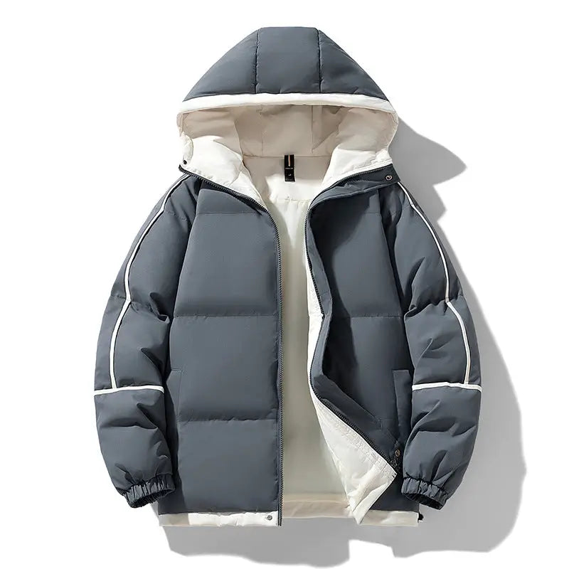 Down-Shoulder Hooded Down Coat