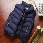 Men's Thick Padded Puffer Vest – Sleeveless Winter Jacket