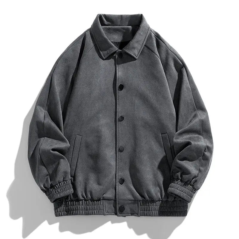 Men's Vintage Suede Bomber Jacket – Relaxed Fit