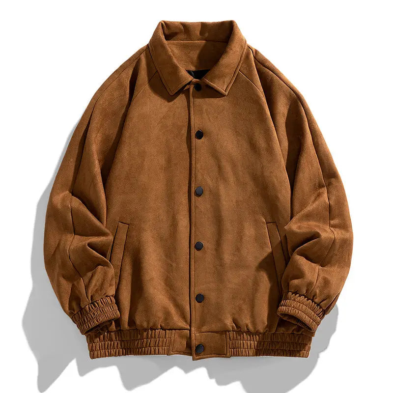 Men's Vintage Suede Bomber Jacket – Relaxed Fit