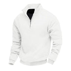 Men's Textured Quarter-Zip Sweater – Stand Collar Casual Pullover