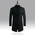 Men's Classic Mid-Length Trench Coat – Smart Casual Winter Overcoat