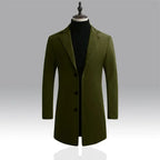 Men's Classic Mid-Length Trench Coat – Smart Casual Winter Overcoat