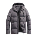 Men's Hooded Puffer Jacket – Thick Padded Winter Coat