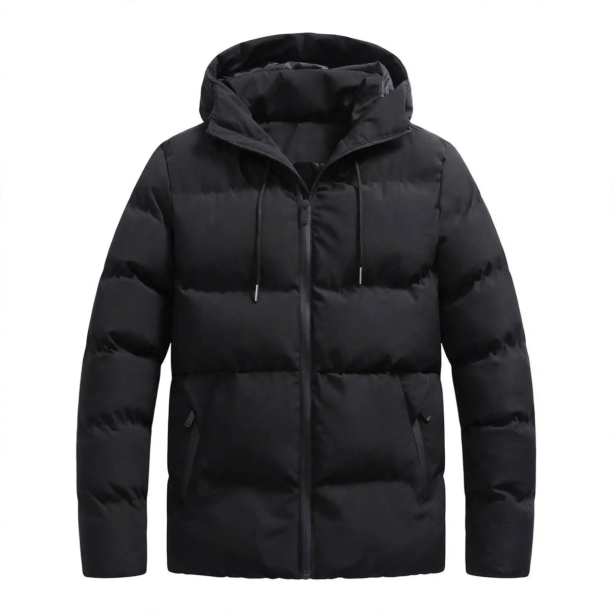 Men's Hooded Puffer Jacket – Thick Padded Winter Coat