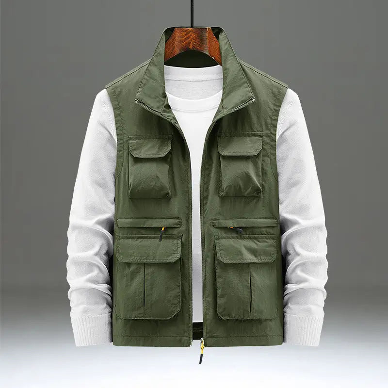 Men's Multi-Pocket Utility Vest – Lightweight Outdoor Sleeveless Jacket